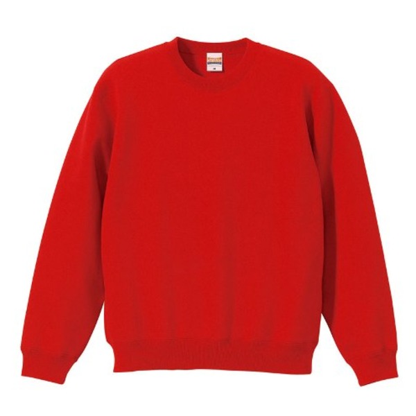 スウェット トレーナー Sサイズ レッド 綿混 10.0オンス ヘビーウェイト 裏起毛 速乾 クールネック 保温性 衣類[21](4)