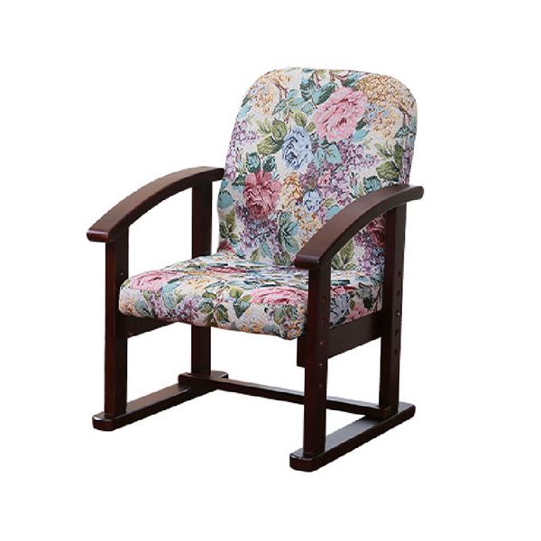 谷村実業 立ち座りらくらく座椅子 ハイタイプ リクライニング ゴブラン(花柄) TAN-100H-GOB[21]