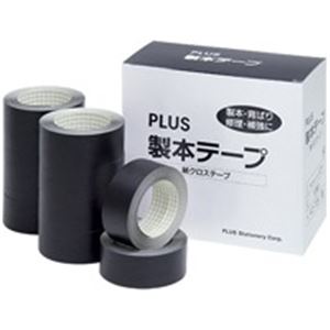 プラス 製本テープ/紙クロステープ 【35mm×12m】 10巻入り AT-035JC 黒[21]