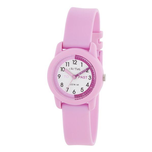 CACTUS(カクタス) キッズ腕時計 ティーチングウォッチ ピンク CAC-69-M05 ホワイト×ピンク [21]