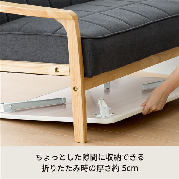【2個セット】ハウステーブル(90)(ホワイト/白) 幅90cm×奥行60cm 折りたたみローテーブル 机 折れ脚 木目 コンパクト 完成品 NK-90[21] [3]