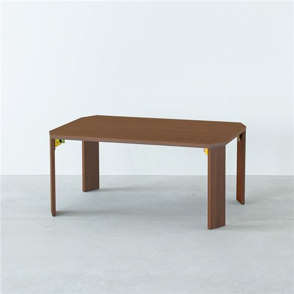 【2個セット】ライフテーブル75(ブラウン/茶)【幅75cm】 机 ローテーブル 木目 座卓 折りたたみ リビングテーブル 折れ脚 センターテーブル スリム 子供部屋 勉強机 完成商品 業務用 NK-375[21]