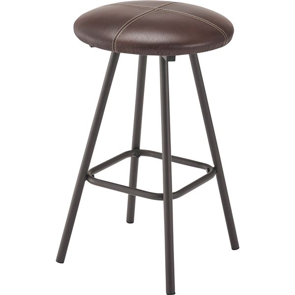 スツール オットマン 約幅29×奥行29×高さ45cm ブラウン スチール リビング ダイニング インテリア家具 組立式[21]