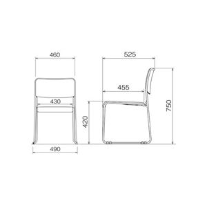 アイリスチトセ スタッキングチェア 樹脂座タイプ アイボリー ASL-110PP-IV 1脚[21] [2]