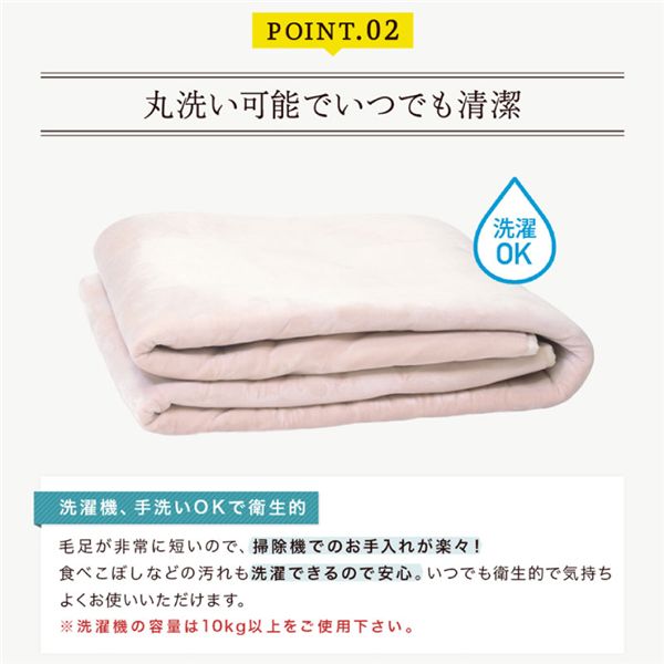 ラグ マット 絨毯 約185×185cm 2畳 ベージュ 軽量 洗える ウォッシャブル ホットカーペット なめらか【代引不可】[21] [3]