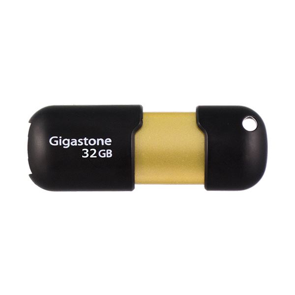 GigastoneUSB3.0フラッシュメモリ スライド式 32GB ブラック／ゴールド GJU332GSLJ 1個[21]