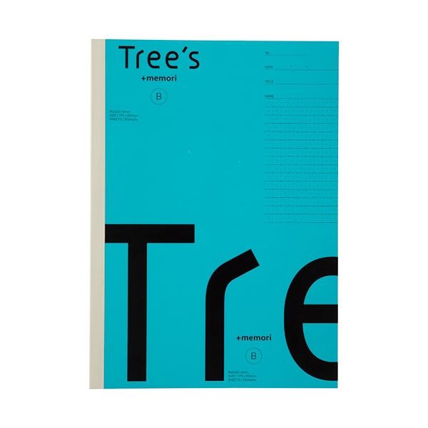 （まとめ）日本ノート Tree s B5 Pメモリ B罫30枚ライトブルー（×10セット）[21]