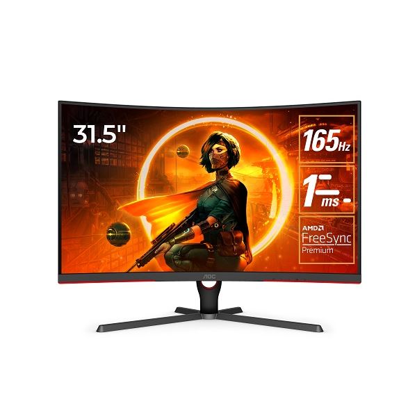 AOC 31.5型ワイド165Hz対応曲面1000Rゲーミング液晶ディスプレイ(31.5型/1920×1080/HDMI、DP/ブラック/スピーカーなし) C32G3E/11[21]