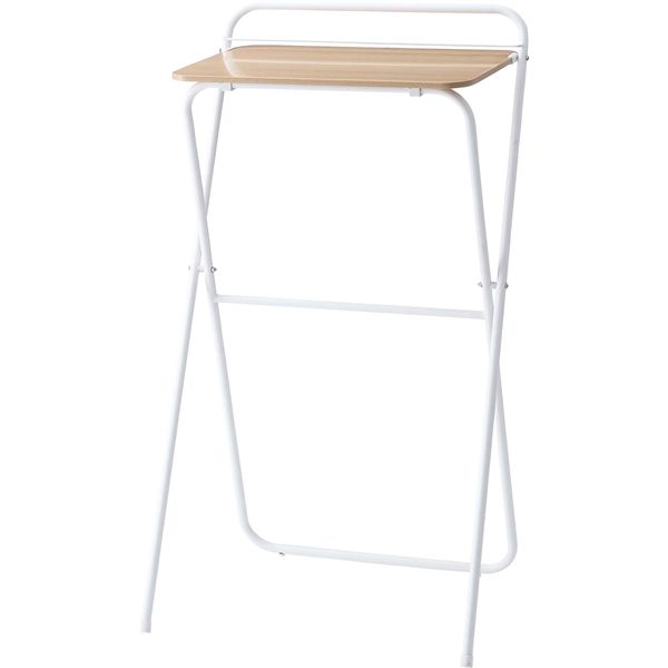 フォールディングハイデスク ホワイト （折りたたみ時：約W64.5 x D6 x H128cm ）完成品[21]