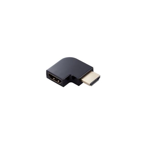 エレコム HDMI L字型アダプター（タイプA-タイプA）スリム 右向き AD-HDAABS03BK[21]