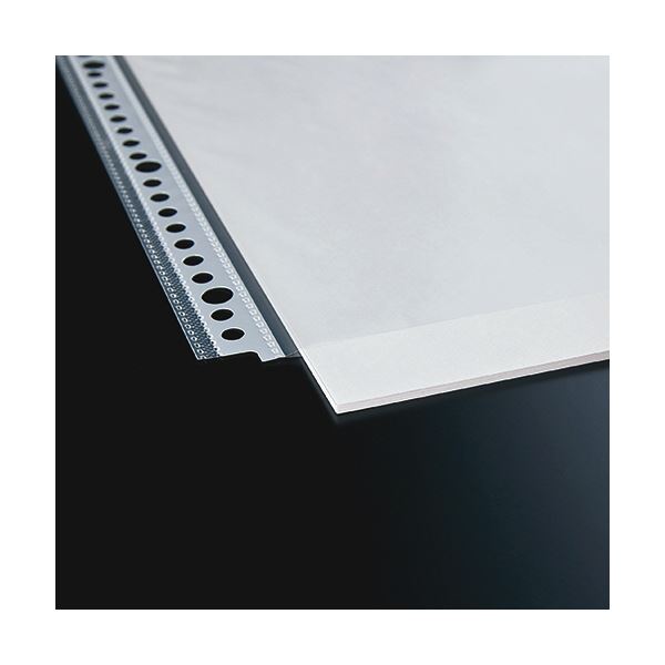 本家屋の（まとめ） TANOSEE書類がたくさん入るクリアファイル用リフィル A4タテ 2・4・30穴 0.06mm 1パック（100枚） 【×10セット】[21]｜アングル3