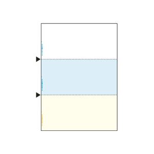 （まとめ）マルチプリンタ帳票（FSC森林認証紙） A4カラー3面（ホワイト／ブルー／クリーム） 100枚入×5冊[21]