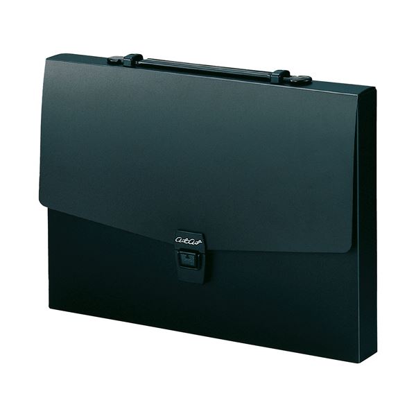 （まとめ） セキセイアルタートケース（フラットタイプ） A4 ブラック ART-502-60 1個 【×3セット】[21]