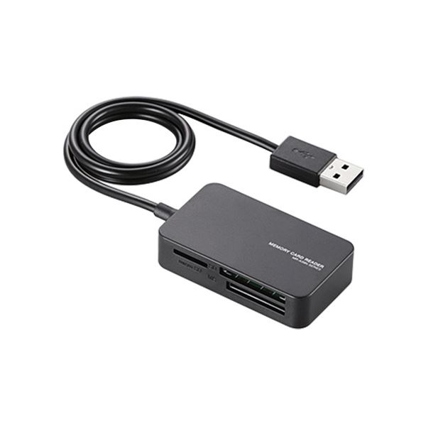 （まとめ） エレコム小型メモリリーダライタ ブラック MR-A39NBK 1個 【×3セット】[21]