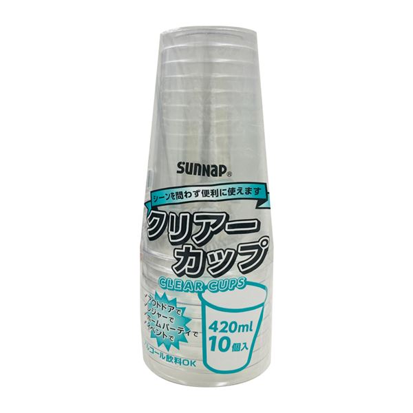 【10個セット】 サンナップ クリアーカップ 420ml 透明 10個入 C4210ZWH[21]