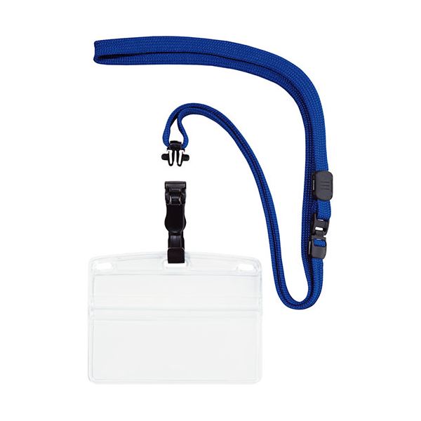 オープン工業 吊り下げ名札 脱着式 ヨコ名刺 10枚 青 OPEN-K-NL-5-BU[21]