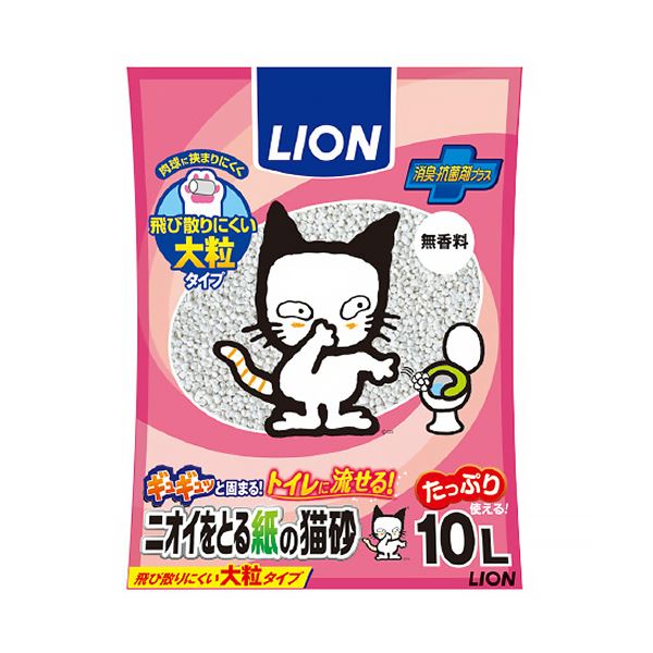 ■商品内容【ご注意事項】この商品は下記内容×3セットでお届けします。●ネコちゃんの肉球に挟まりにくい大粒タイプ。●飛び散りにくくおそうじカンタン。ギュギュッと固まり、トイレに流せるタイプ。●2つの品質基準※を準用した評価で「流しやすさ」も確認済み!(※トイレットペーパーの「ほぐれやすさ」試験(JISP4501)、大便器の「性能」試験(JISA5207))●粒が真っ白なのでオシッコの色の変化に気がつきやすく、健康管理にもお役立ち。■商品スペック種類：猫砂(紙タイプ)内容量：10L製造国：日本その他仕様：●表示成分:再生パルプ、高分子吸収材、銅系消臭抗菌剤【キャンセル・返品について】商品注文後のキャンセル、返品はお断りさせて頂いております。予めご了承下さい。■送料・配送についての注意事項●本商品の出荷目安は【5 - 11営業日　※土日・祝除く】となります。●お取り寄せ商品のため、稀にご注文入れ違い等により欠品・遅延となる場合がございます。●本商品は仕入元より配送となるため、沖縄・離島への配送はできません。[ カミノスナ10L ]