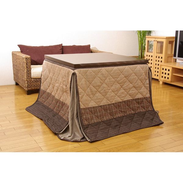 ハイタイプ 高脚用 こたつ布団 【単品 薄掛け ベージュ 235×235cm】 折りたたみ収納 コンパクト仕様 しじら ボア 〔リビング〕【代引不可】[21]