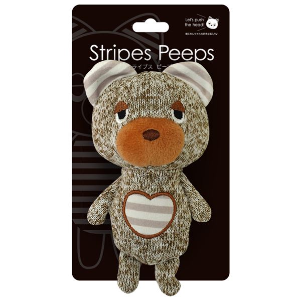 （まとめ）ストライプス ピープス くま【×5セット】 (犬用玩具)[21]