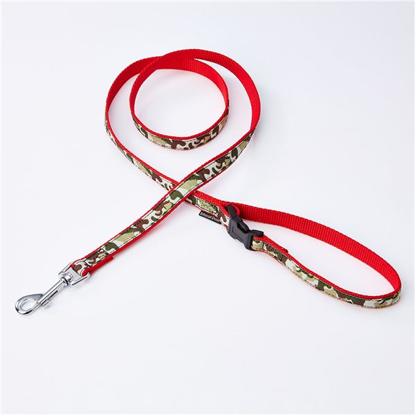 （まとめ）EthicalDoor 犬用リードSS 迷彩レッド【×3セット】 (犬用品/首輪)[21]