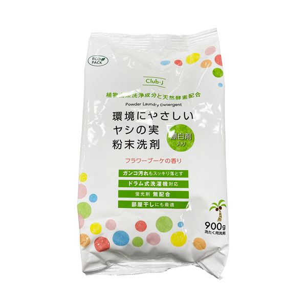 （まとめ） ジーエバー環境にやさしい ヤシの実粉末洗剤 漂白剤入り 900g 1パック 【×5セット】[21]