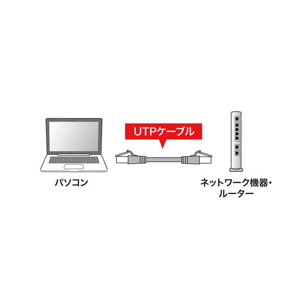 【5個セット】 サンワサプライ つめ折れ防止カテゴリ6 LANケーブル 1m ライトグレー KB-T6TS-01NX5[21] 3