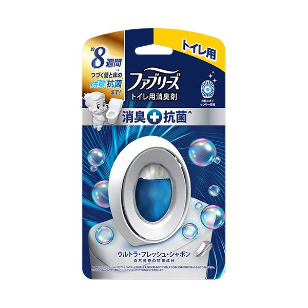 （まとめ） P＆GファブリーズW消臭 トイレ用消臭剤+抗菌 ウルトラ・フレッシュ・シャボン 6.3ml 1個 【×5セット】[21]