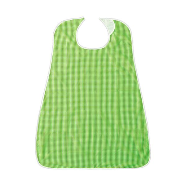 （まとめ）ダイト 食事用エプロン チェック柄グリーン SE-03G 1枚【×2セット】[21]