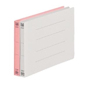 (業務用5セット) プラス フラットファイル/紙バインダー 【A5/2穴 10冊入り】 ヨコ型 042N 桃 [21]