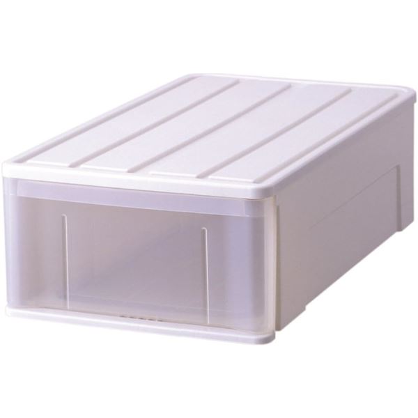 天馬 たっぷり収納ケース 約幅44×奥行74×高さ23cm ホワイト ワイド74M[21]