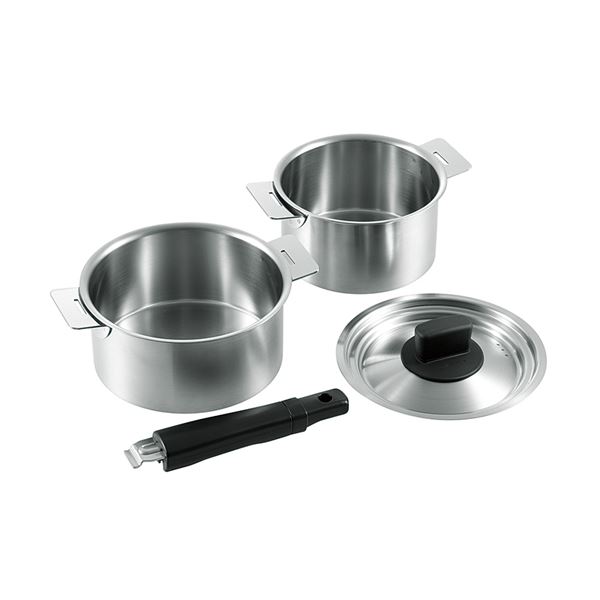 ハンドル着脱式鍋2点セット 14cm＆16cm SE-26[21]