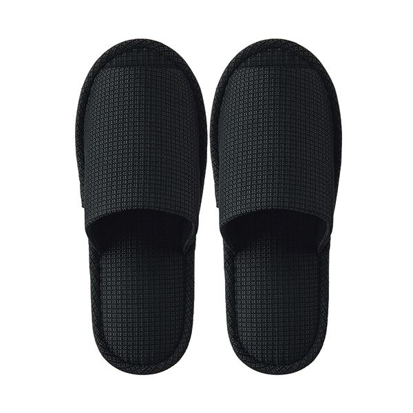 （まとめ） TANOSEE外縫いスリッパ ラドクリフ L チャコール 1足 【×5セット】[21]