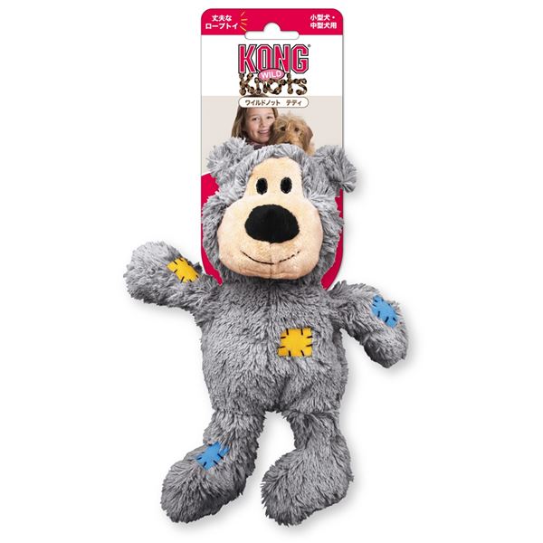 (まとめ) KONG(コング) ワイルドノット テディ M グレイ (ペット用品) 【×3セット】[21]