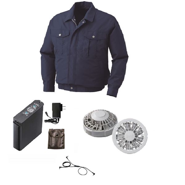 KU90540 空調服 R ポリエステル製長袖ワーク FAN2200G・RD9261・LIPRO2セット ダークブルー L[21]のサムネイル