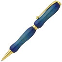 キャンディカラー ボールペン/文房具 【Blue カーリーメイプル】 クロスタイプ 芯：0.7mm 日本製 文具 『Air Brush Wood Pen』[21]
