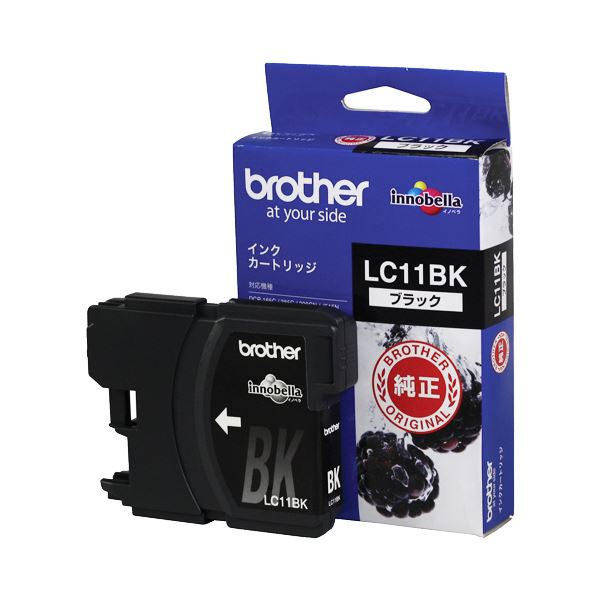 （まとめ） ブラザー BROTHER インクカートリッジ 黒 LC11BK 1個 【×4セット】[21]