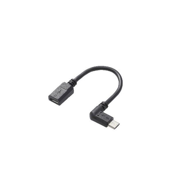 (まとめ)エレコム micro-USB L字変換ケーブル(左側接続タイプ) TB-MBFMBL01BK【×5セット】[21]