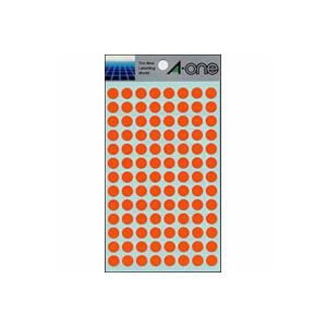 （まとめ） エーワン カラーラベル 丸型9mm径 07005 橙 1P14シート（1456片）入 【×10セット】[21]