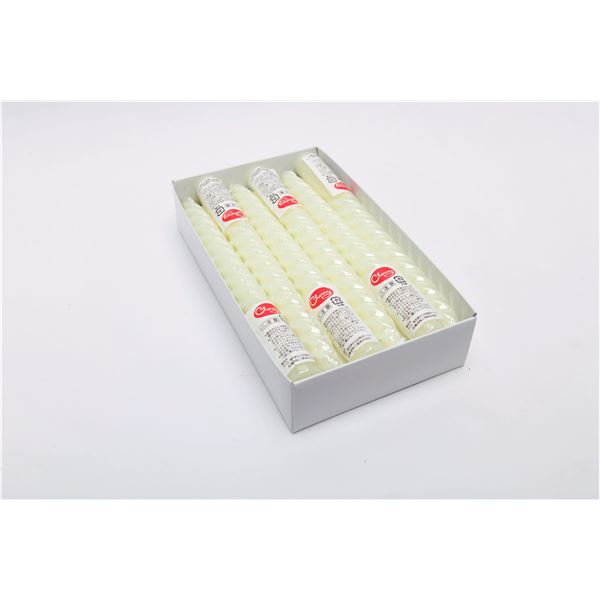 8インチ スパイラルキャンドル 【12本セット クリーム】 長さ約20cm 燃焼約5h 『シュリンク』 〔イベント バースデー〕【代引不可】[21]