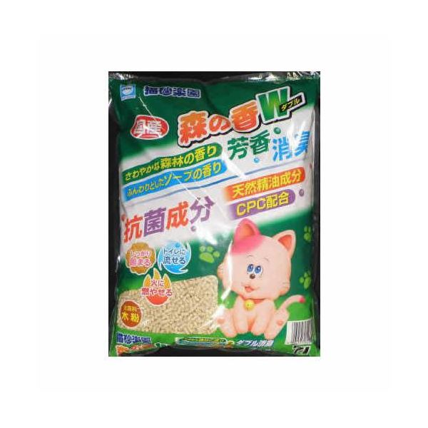 （まとめ）アース・バイオケミカル 猫砂楽園 森の香ダブル 7L 【ペット用品】【×6 セット】[21]