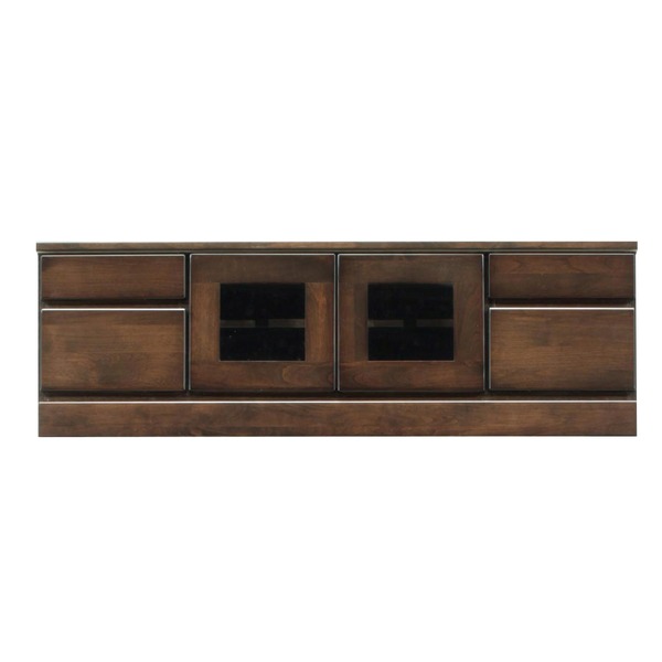 テレビ台 テレビボード 2段 幅120cm ダークブラウン 木製 扉収納付き 日本製 国産 ローボード テレビラック TVボード TV台 リビング収納 収納家具 完成品 玄関渡し【代引不可】[21]