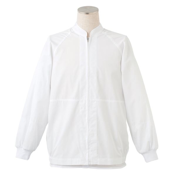 工場用白衣/ユニフォーム 【男女兼用 ラグラン袖 5Lサイズ/ホワイト】 インナーネット付 袖口フライス 『workfriend』 SKA290N[21]