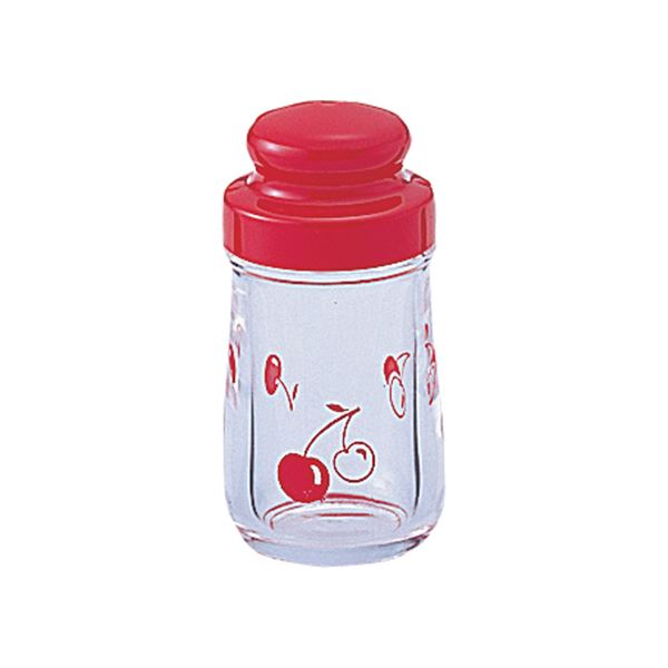 【60セット】 レトロ調 爪楊枝入れ/つまようじ入れ 【レッド】 ふた付き さくらんぼ柄 『ブルーム』【..