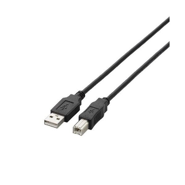 (まとめ)エレコム USB2.0ケーブル U2C-BN10BK【×5セット】[21]