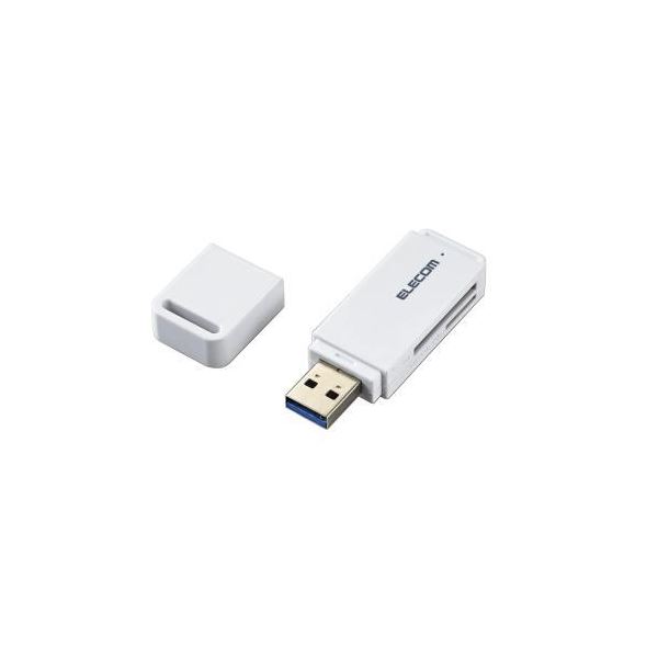 (まとめ)エレコム USB3.0対応メモリカードリーダ(スティックタイプ) MR3-D011WH【×3セット】[21]