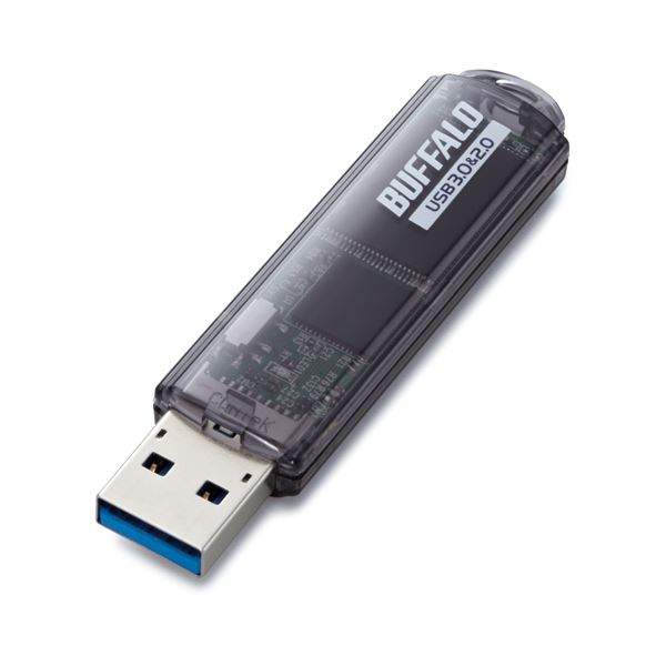 （まとめ） バッファロー USB3.0対応 USBメモリー スタンダードモデル 16GB ブラック RUF3-C16GA-BK 1個 【×2セット】[21]