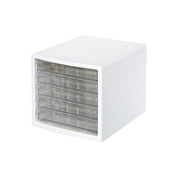 (業務用セット) A4レターケース5段（浅5） ホワイト A4E-S5W【×2セット】[21]