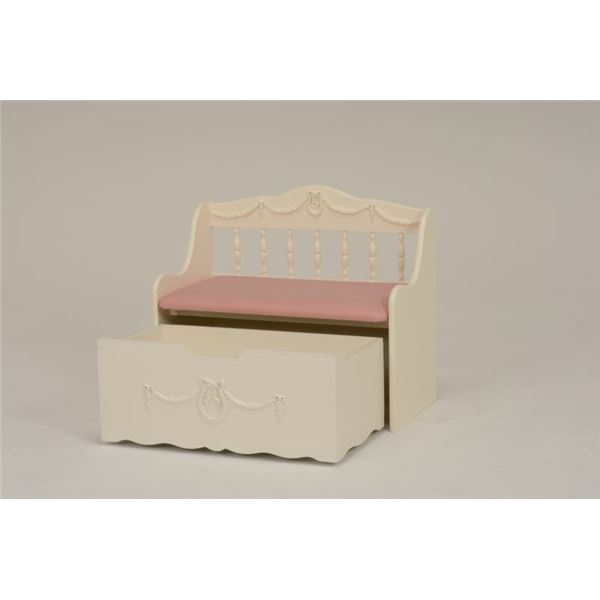 ベンチチェストト(ベンチチェア/収納家具) 幅75cm 木製 張地:合成皮革(合皮) 姫系 ホワイト(白) 【代引不可】[21] [2]