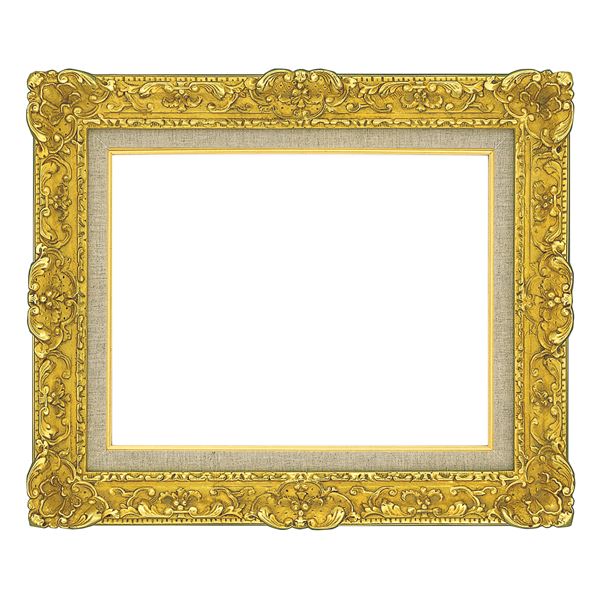 油絵額縁／油彩額縁 【F8 ゴールド】 総柄彫り 黄袋 吊金具付き[21]