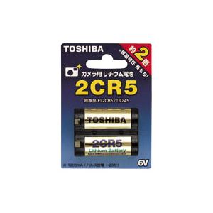 （まとめ） 東芝 TOSHIBA カメラ用リチウム電池 2CR5G 1個入 【×2セット】 21